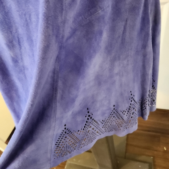 NWT Elegant Blue Leather Parker Dress Size Small - Picture 6 of 9